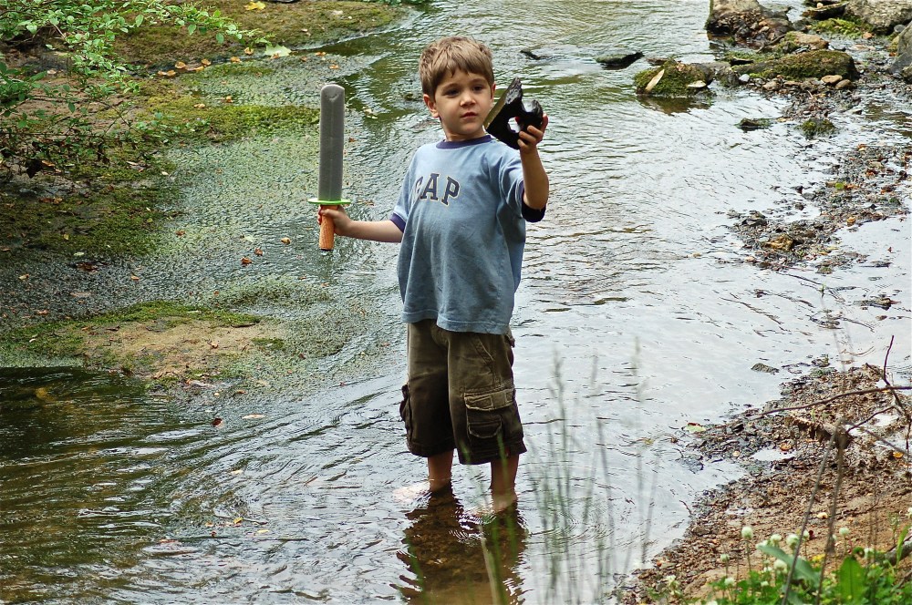 slaying dragons with half a brick & a foam sword, what fun