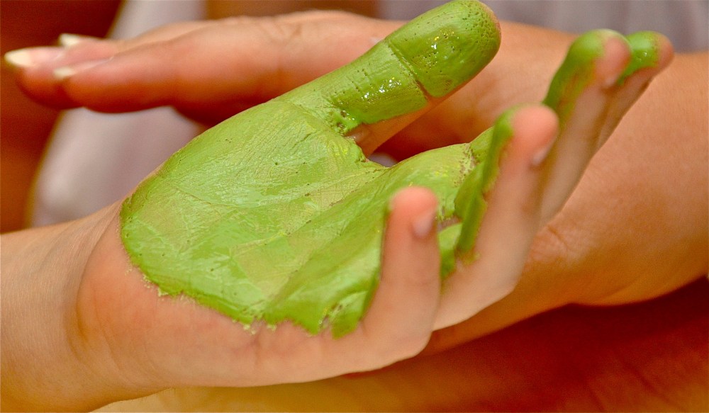 You've been caught...green handed?