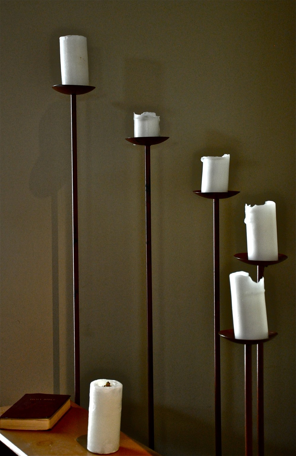 I loved the way the candles kinda tipped this way & that...we were in church