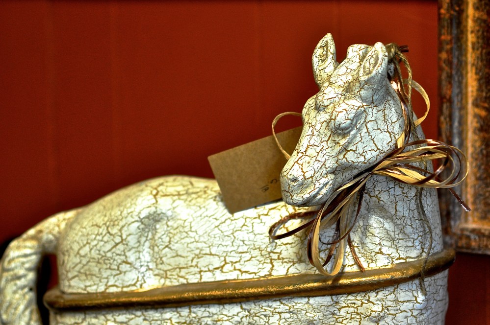 A horse of course, it shall be white, without a scratch or a dent, smooth as velvet