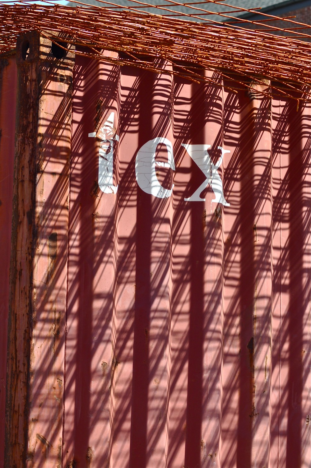 There is art during construction mostly straight lines.  