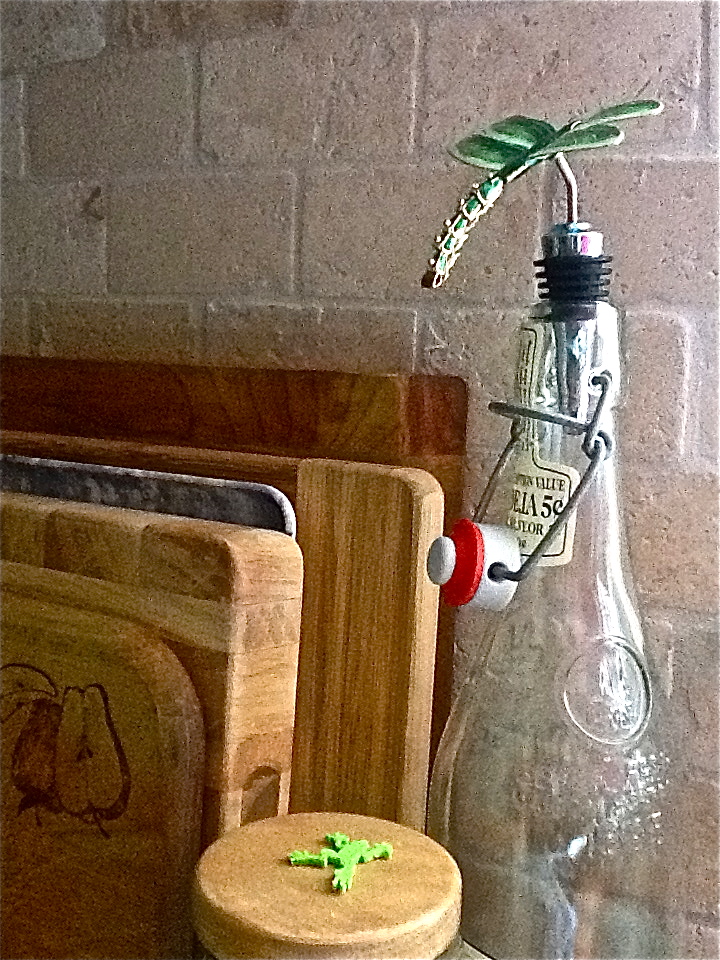 My mother's kitchen, perfect light on her jeweled dragonfly