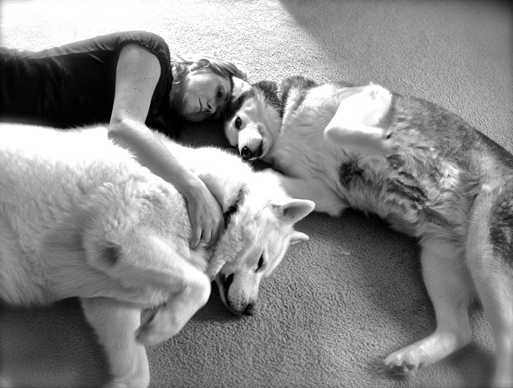 The happiest Husky mommy owner ever!