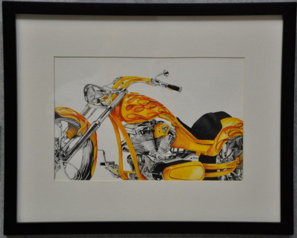 motorcycle watercolor