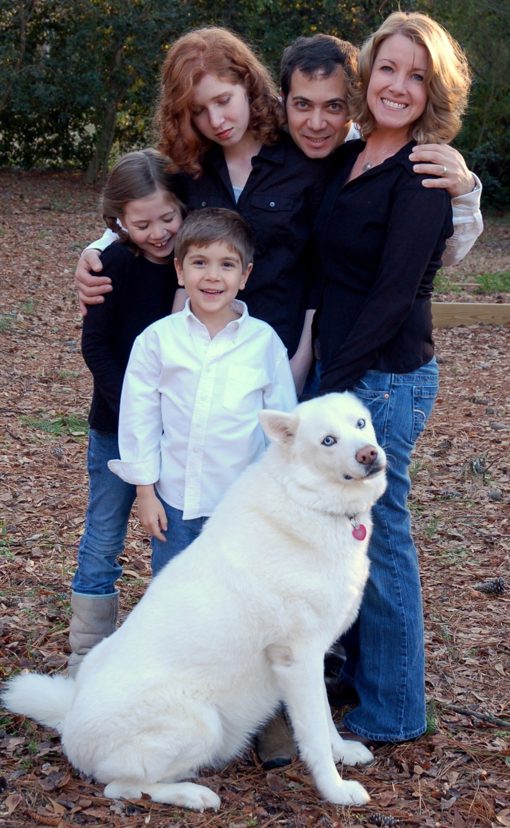 Us, making our holiday cards