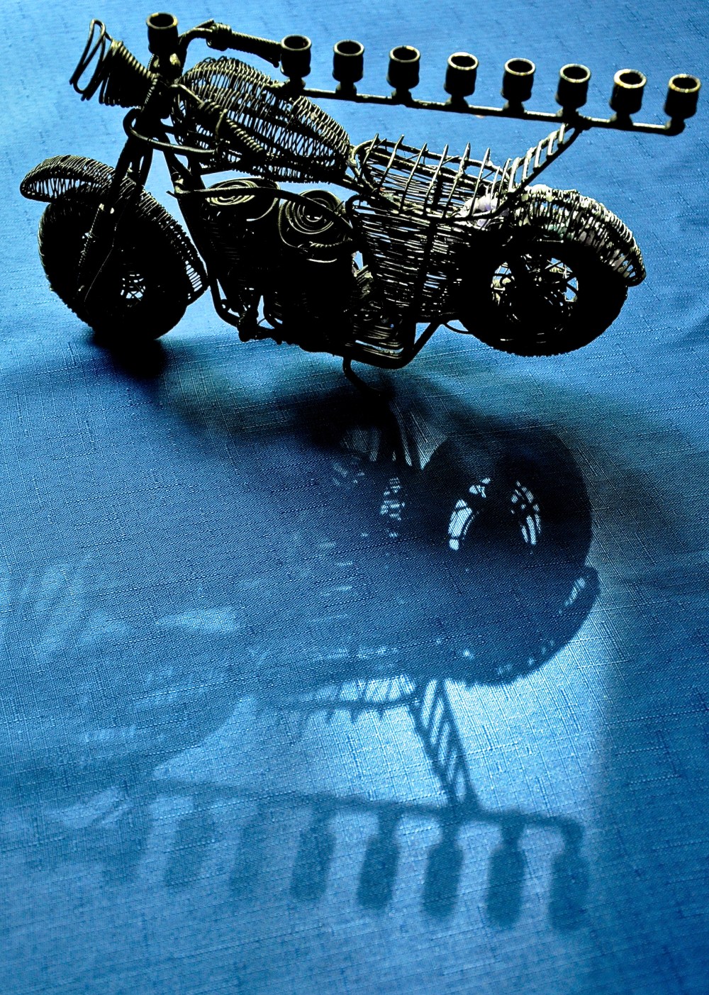 Motorcycle Menorah for my cool son