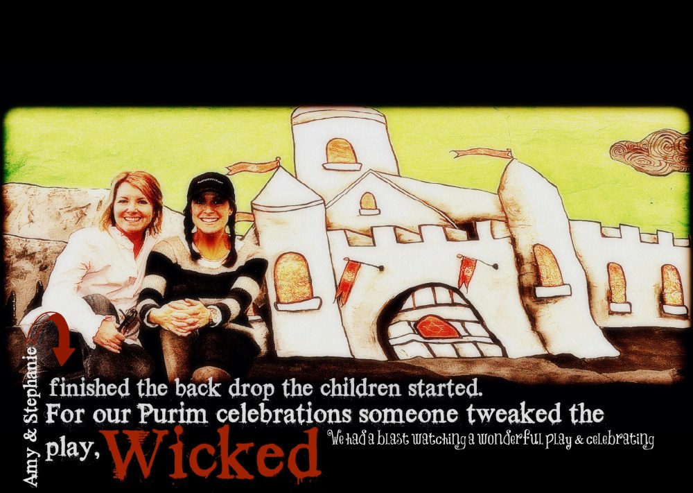 a mural painted on cloth for a Wicked cool play