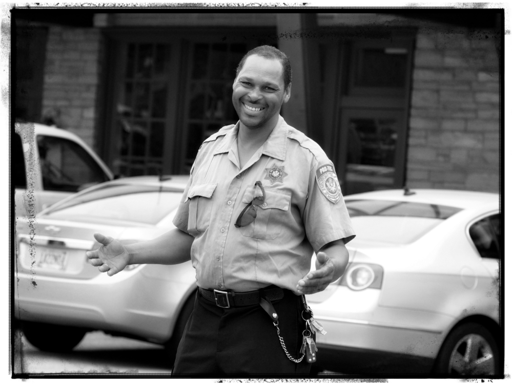 The security guard was so sweet, bless his heart