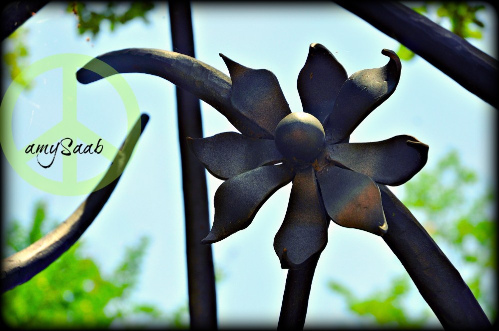 Steel flower at the gate