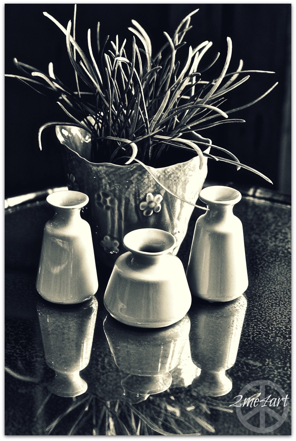 Metal table reflects