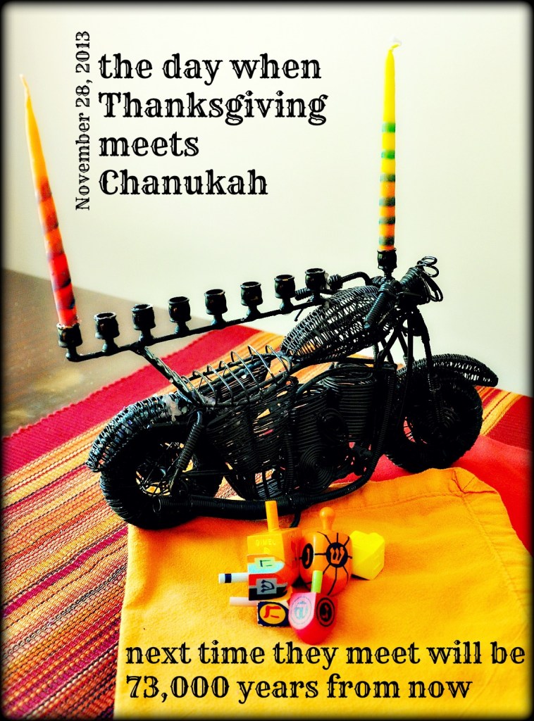 My son's motorcycle Menorah