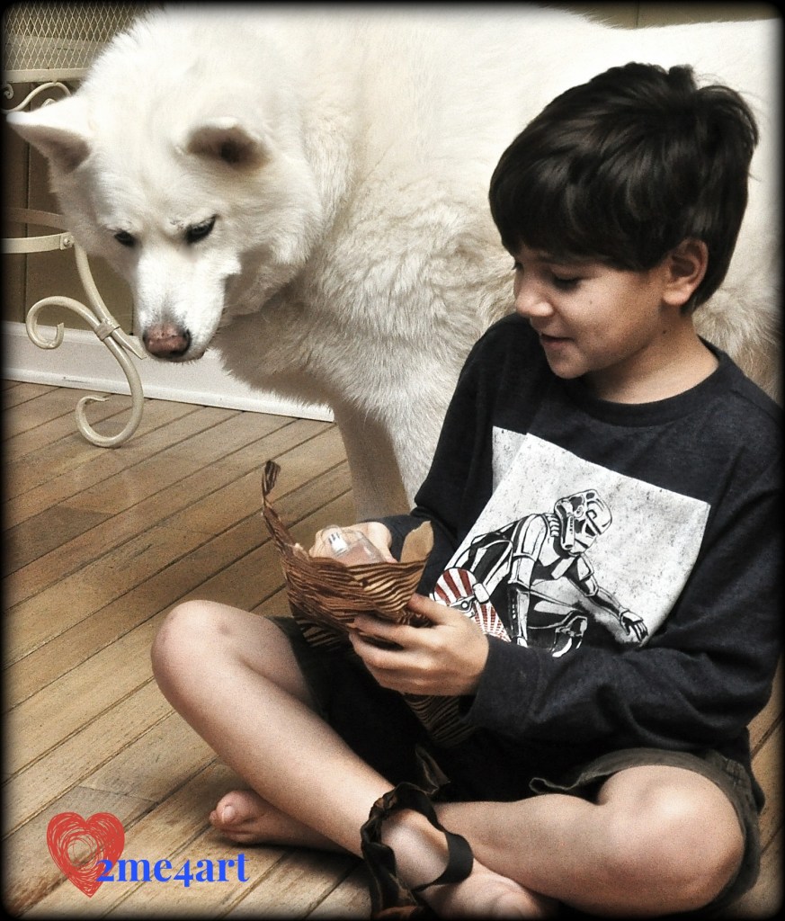 Blue loved Christmas because we were all on the floor.  He will be missed this year.