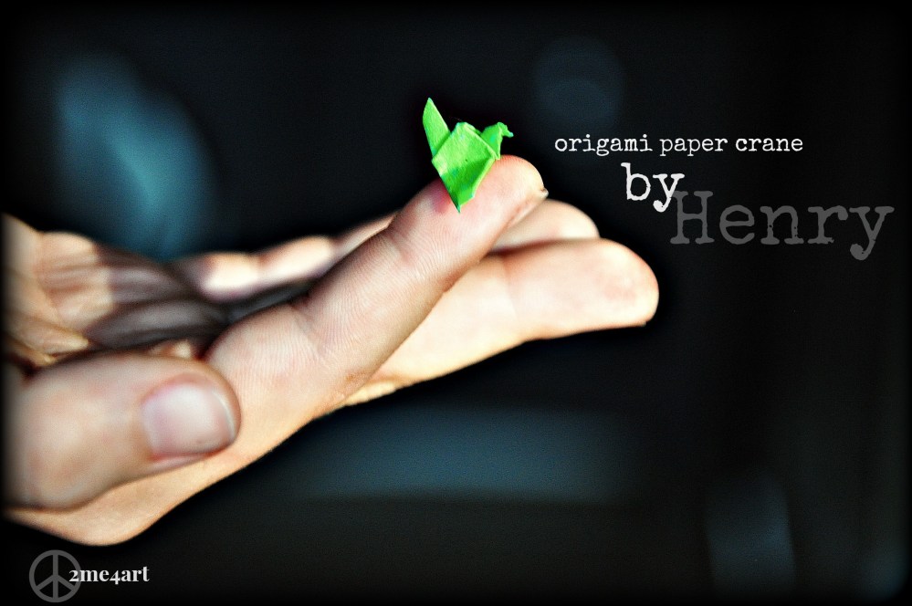 He loves making cranes. but he loves making them as small as he can.  