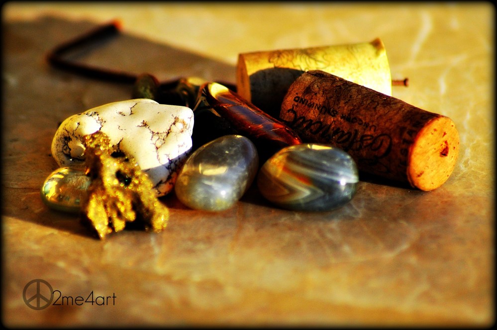 cork, fool's gold & tiger eye