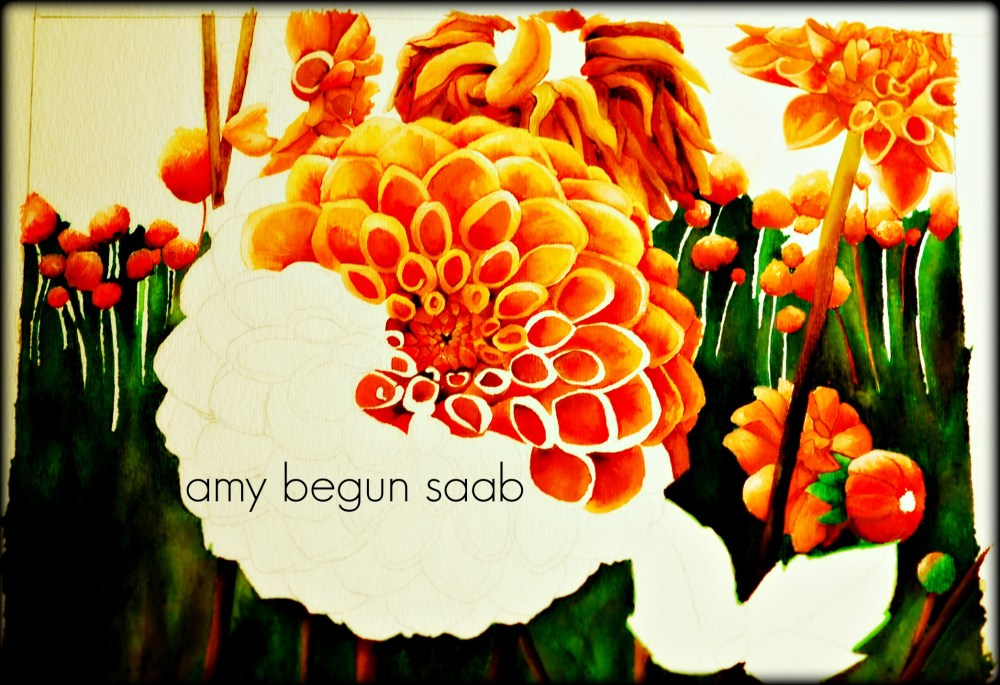 watercolor- my friend, Beth, sent me a copy of this flower as a photograph.