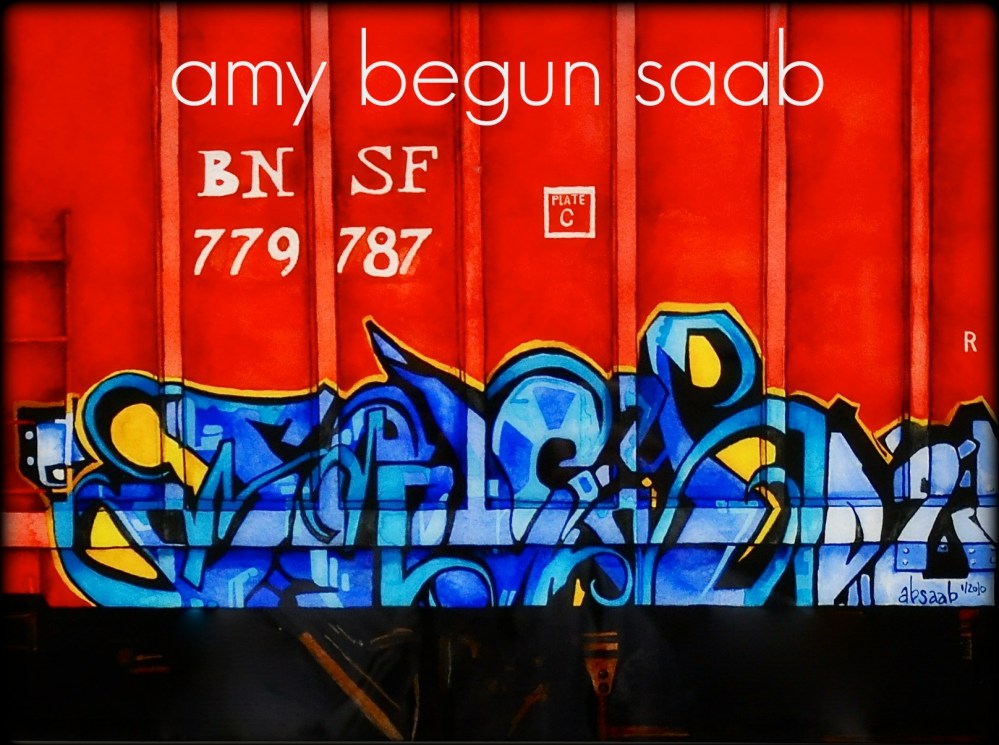 a personal challenge- i wanted to see if I could make the train look 3-D. I still own this one.  Watercolor