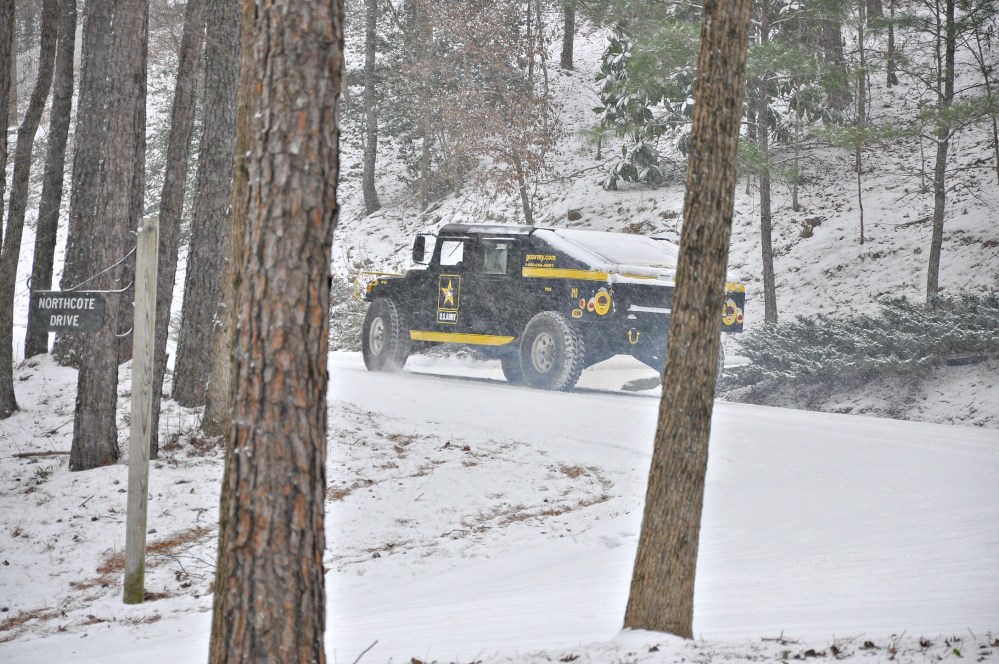 this army vehicle barely made it up this hill