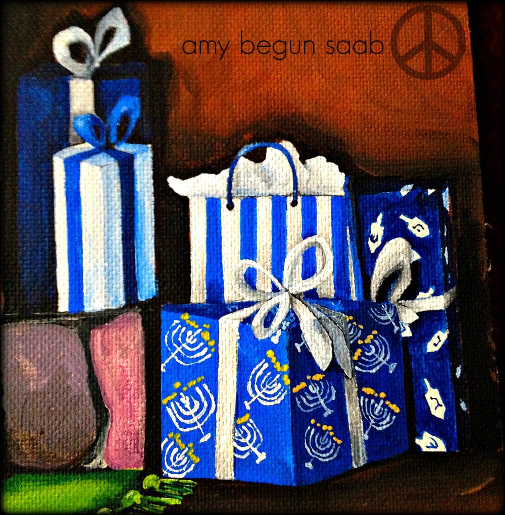 a close up of the presents.