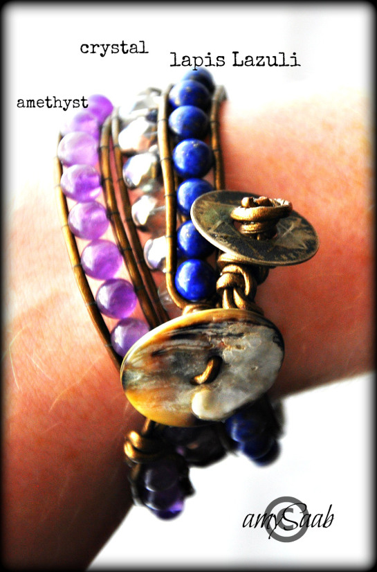 I suffer from chronic pain. Broken pelvis…I have a wonderful friend who makes bracelets. I asked her to make me one for my birthday. I chose the beads for a reason. These make me brave. Crystal= healing Lapis Lazuli=power, vision, honor & spirit Amethyst=power, protection & healing. AND my birthstone. I look for answers everywhere, as do all who suffer from chronic pain. I may sound crazy to some. It helps me feel like a knight putting on my armor. I find the world wide common history of stones & gems incredible. I would recommend to anyone who suffers from anything, to request stones meant for you to make you stronger. Besides, its really beautiful. Thank you Suzanne.