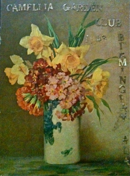 this is the original cover. This book has been given to archive in the library located at the Birmingham Botanical Gardens. The Camellia Garden club has been around for 70+ years. Amazing! I feel very lucky to have been able to become a member. I've learned so much from our local stars in flowers & gardening. I encourage anyone who loves gardening to look into these types of clubs.